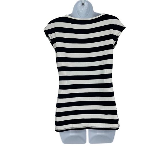 Garnet Hill Cap Sleeve Twisted Neck T-Shirt Size XS - Picture 4 of 8